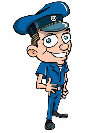 pictures of traffic police man - Cute Cartoon policeman . Isolated on white Stock Photo - Budget Royalty-Free & Subscription, Code: 400-04389149