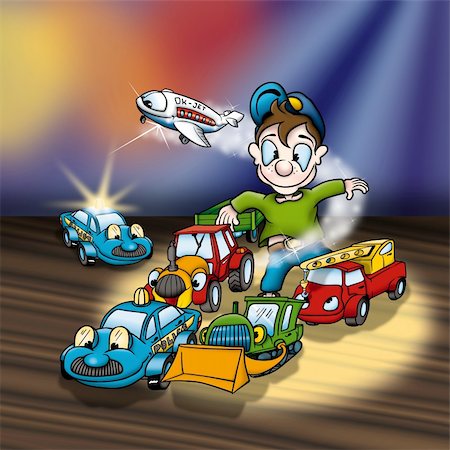 police cartoon characters - Cartoon Toys - Cheerful Background Illustration, Bitmap Stock Photo - Budget Royalty-Free & Subscription, Code: 400-04389283