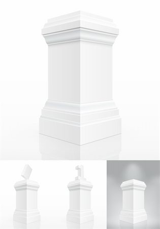 Classic column isolated on white with variants of usage Stock Photo - Budget Royalty-Free & Subscription, Code: 400-04389325