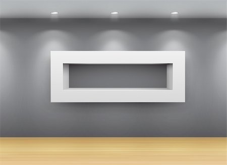 simsearch:400-08752677,k - Gallery Interior with empty shelf on wall Stock Photo - Budget Royalty-Free & Subscription, Code: 400-04389327