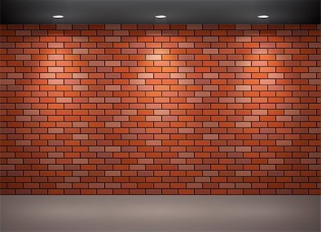 dark empty hall - Gallery Interior with empty frame on brick wall Stock Photo - Budget Royalty-Free & Subscription, Code: 400-04389320