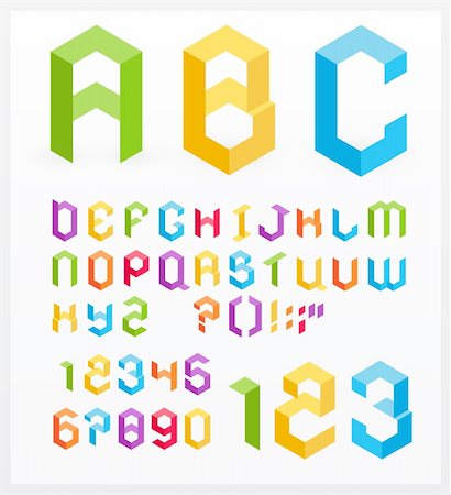 Paper 3D alphabet letters and numbers Stock Photo - Budget Royalty-Free & Subscription, Code: 400-04389345