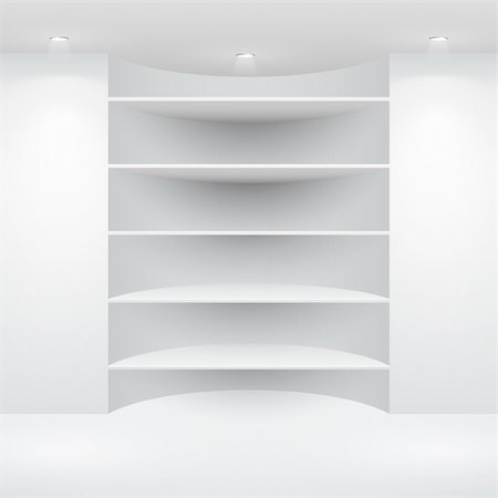 simsearch:400-04378568,k - 3d isolated Empty shelf for exhibit. Vector illustration. Fotografie stock - Microstock e Abbonamento, Codice: 400-04389359