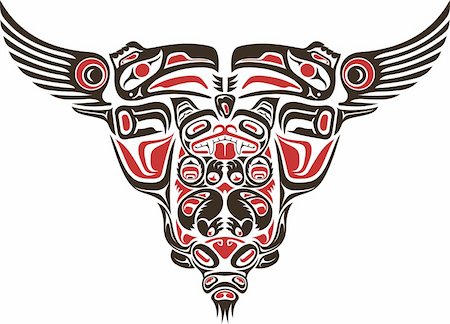 Haida style tattoo design created with animal images. Stockbilder - Microstock & Abonnement, Bildnummer: 400-04389442