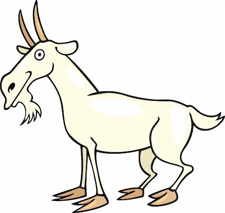 simsearch:400-06087517,k - Cartoon illustration of farm goat Stock Photo - Budget Royalty-Free & Subscription, Code: 400-04389510