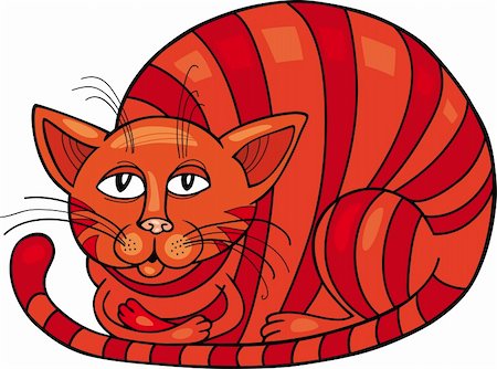 Cartoon illustration of Red Cat Stock Photo - Budget Royalty-Free & Subscription, Code: 400-04389534
