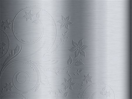 embossed - Brushed metal texture background with floral design embossed  on it Foto de stock - Super Valor sin royalties y Suscripción, Código: 400-04389587