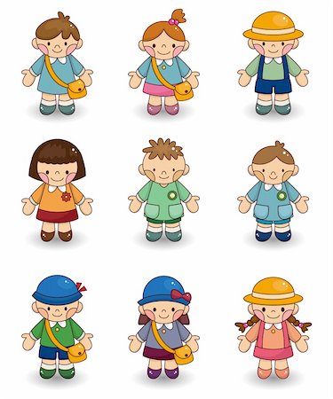 simsearch:400-04335496,k - cartoon kid icon set Stockbilder - Microstock & Abonnement, Bildnummer: 400-04389798