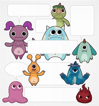 simsearch:400-04407967,k - cartoon monster card Fotografie stock - Microstock e Abbonamento, Codice: 400-04389804