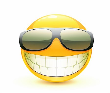smiley face vector - Vector illustration of cool glossy Single Emoticon Stock Photo - Budget Royalty-Free & Subscription, Code: 400-04380184