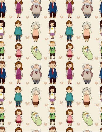 simsearch:400-04412571,k - seamless cartoon family pattern Stock Photo - Budget Royalty-Free & Subscription, Code: 400-04380309