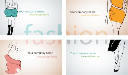 Vector set with different fashion business cards Stock Photo - Budget Royalty-Free & Subscription, Code: 400-04380506