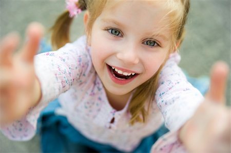 Portrait of a beautiful liitle girl close-up Stock Photo - Budget Royalty-Free & Subscription, Code: 400-04380768