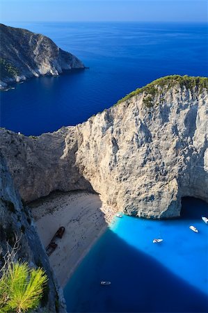 summer beach postcard - view of the shipwreck on the beach Navagio in Zakynthos, Greece Stock Photo - Budget Royalty-Free & Subscription, Code: 400-04380836