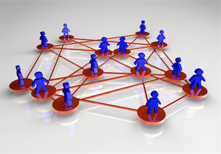 people circle network - Illustration 3D rendered of the concept of people connected Stock Photo - Budget Royalty-Free & Subscription, Code: 400-04380859