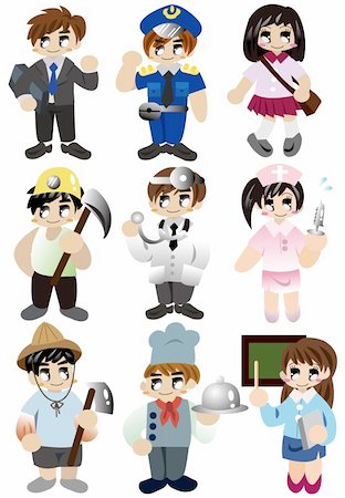 police and children - cartoon people work icon set Stock Photo - Budget Royalty-Free & Subscription, Code: 400-04380852