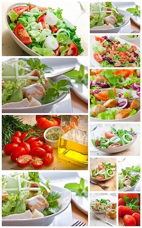simsearch:400-04044662,k - collage with assorted green salad on bowl Stock Photo - Budget Royalty-Free & Subscription, Code: 400-04381194
