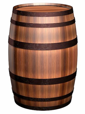 Isolated illustration of an antique wooden barrel Stock Photo - Budget Royalty-Free & Subscription, Code: 400-04381269