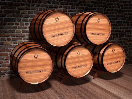 simsearch:400-07899094,k - Illustration of wooden barrels in an old cellar Stock Photo - Budget Royalty-Free & Subscription, Code: 400-04381270