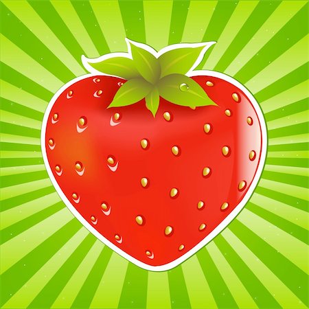 sun and fun cartoon - Strawberry And Sunburst, Vector Illustration Stock Photo - Budget Royalty-Free & Subscription, Code: 400-04381609