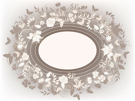 simsearch:400-04406888,k - Decorative floral background with  flowers and butterflies frame. Photographie de stock - Aubaine LD & Abonnement, Code: 400-04381932