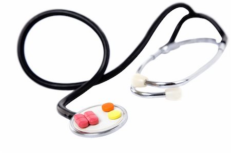 simsearch:400-05701895,k - medical concept with colorful pills and stethoscope on white Stock Photo - Budget Royalty-Free & Subscription, Code: 400-04382124