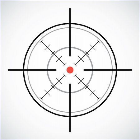crosshair with red dot - illustration Stock Photo - Budget Royalty-Free & Subscription, Code: 400-04382217