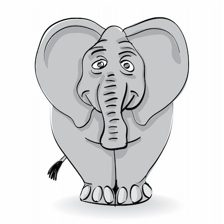 simsearch:400-06426325,k - funny grey elephant isolated - illustration Stock Photo - Budget Royalty-Free & Subscription, Code: 400-04382224