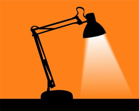 silhouette of a table lamp on an orange background Photographie de stock - Aubaine LD & Abonnement, Code: 400-04382282