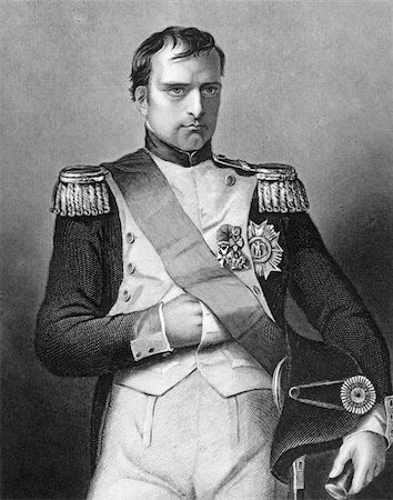 simsearch:400-05224756,k - Napoleon Bonaparte (1769-1821) on engraving from 1800s. Emperor of France. One of the most brilliant individuals in history, a masterful soldier, an unequalled grand tactician and a superb administrator. Engraved by D.J.Pound and published by the London printing and publishing company. Stock Photo - Budget Royalty-Free & Subscription, Code: 400-04382357