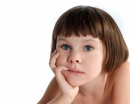 simsearch:400-05342069,k - portrait of a beautiful little girl on a white background Stock Photo - Budget Royalty-Free & Subscription, Code: 400-04382372