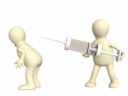 simsearch:400-04618774,k - Doctor with a syringe and patient. Isolated over white Fotografie stock - Microstock e Abbonamento, Codice: 400-04382649