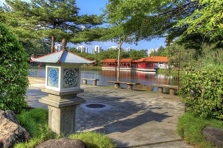 simsearch:400-06892146,k - Stone Lantern by the Lake in Chinese Garden Stock Photo - Budget Royalty-Free & Subscription, Code: 400-04382833