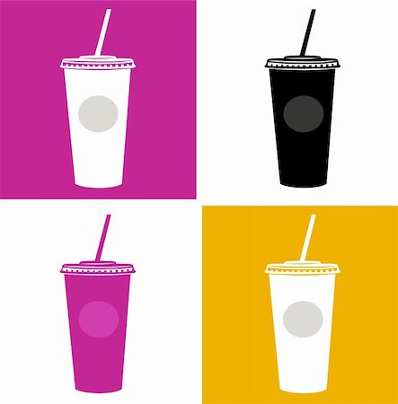 empty paper cups - Plastic cups in pop art style. Vector Illustration. Stock Photo - Budget Royalty-Free & Subscription, Code: 400-04382980