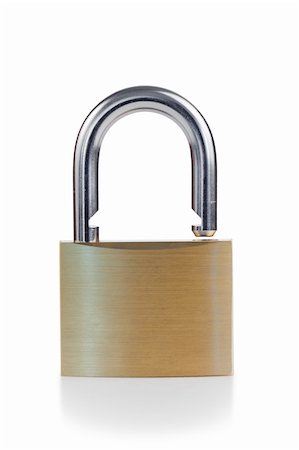 simsearch:400-04359676,k - Close golden padlock on a white background Stock Photo - Budget Royalty-Free & Subscription, Code: 400-04383171
