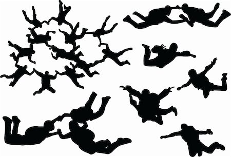 skydiving silhouette - Illustration of Parachutist collection - vector Stock Photo - Budget Royalty-Free & Subscription, Code: 400-04383185