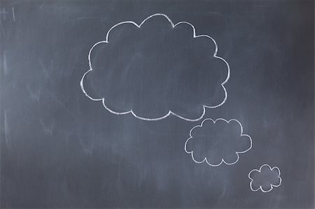 simsearch:400-04791118,k - Empty cloud bubbles on a blackboard Stock Photo - Budget Royalty-Free & Subscription, Code: 400-04383182