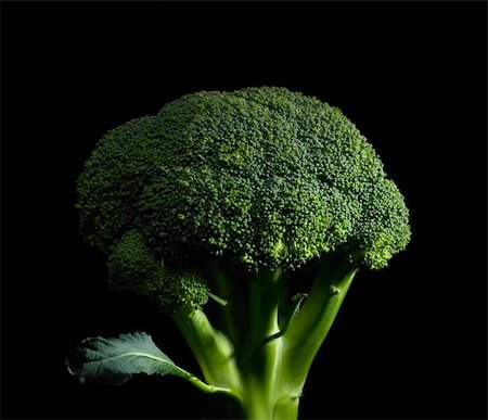 simsearch:400-07976764,k - fresh vivid green broccoli on black background Photographie de stock - Aubaine LD & Abonnement, Code: 400-04383204