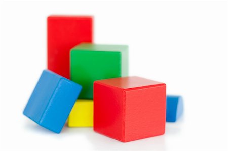 Children's wooden blocks on a white background Stock Photo - Budget Royalty-Free & Subscription, Code: 400-04383228