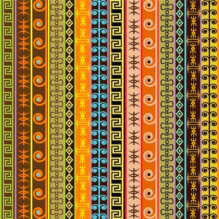 simsearch:400-07243881,k - Texture with ethnic geometrical ornaments, colored African motifs background Stockbilder - Microstock & Abonnement, Bildnummer: 400-04383376