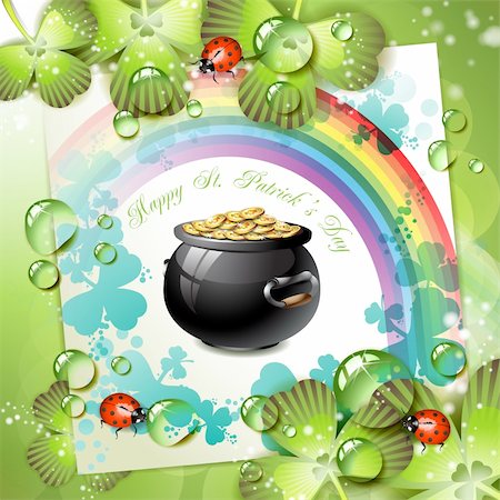 simsearch:649-06622061,k - St. Patrick's Day card design with clover Foto de stock - Royalty-Free Super Valor e Assinatura, Número: 400-04383428
