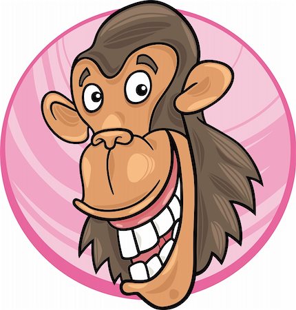 cartoon illustration of funny chimpanzee ape Stock Photo - Budget Royalty-Free & Subscription, Code: 400-04383472