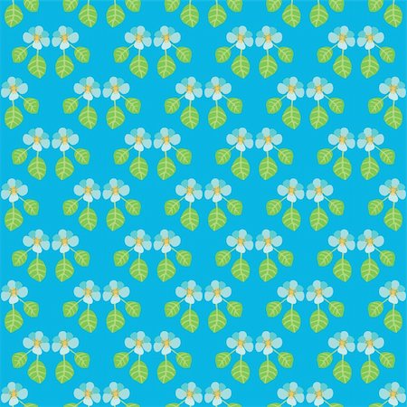 simsearch:400-06629563,k - Handpainted seamless vector pattern with blue flowers and green leaves on a blue background Foto de stock - Super Valor sin royalties y Suscripción, Código: 400-04383497