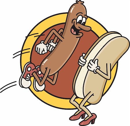 stag and doe - Inspired by the classic drive-in movie intermission cartoon, a happy hot dog leaps joyfully into a waiting bun.This illustration brings together the three pillars of western society: sex, processed meats, and drive-in movies. Also available as an editable vector. Stock Photo - Budget Royalty-Free & Subscription, Code: 400-04383543