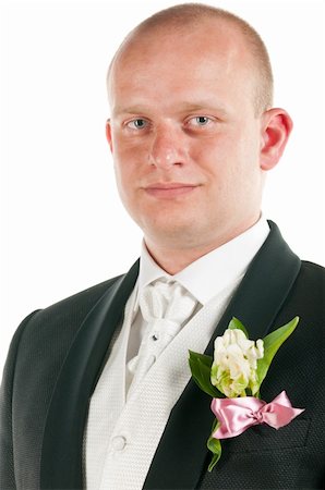 simsearch:400-04171391,k - happy groom with flower portrait, cut out from white Stock Photo - Budget Royalty-Free & Subscription, Code: 400-04383938