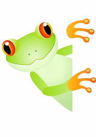 simsearch:400-06461608,k - Frog cartoon and blank sign Foto de stock - Super Valor sin royalties y Suscripción, Código: 400-04394044