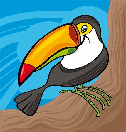 cartoon illustration of funny toucan Foto de stock - Super Valor sin royalties y Suscripción, Código: 400-04394085