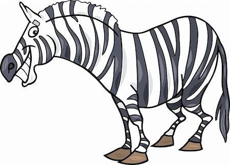 cartoon illustration of funny african zebra Stock Photo - Budget Royalty-Free & Subscription, Code: 400-04394087