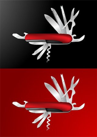 Swiss Army Knife Vector Illustration Stock Photo - Budget Royalty-Free & Subscription, Code: 400-04394220