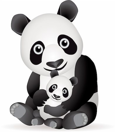 simsearch:400-04394273,k - Panda family Foto de stock - Royalty-Free Super Valor e Assinatura, Número: 400-04394273